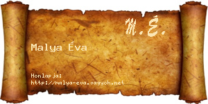Malya Éva névjegykártya